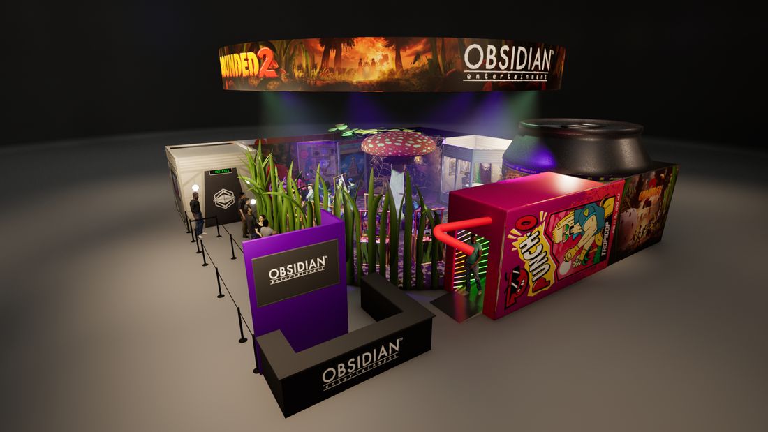 Grounded 2 booth for Obsidian Entertainment at PAX West, aerial rendering