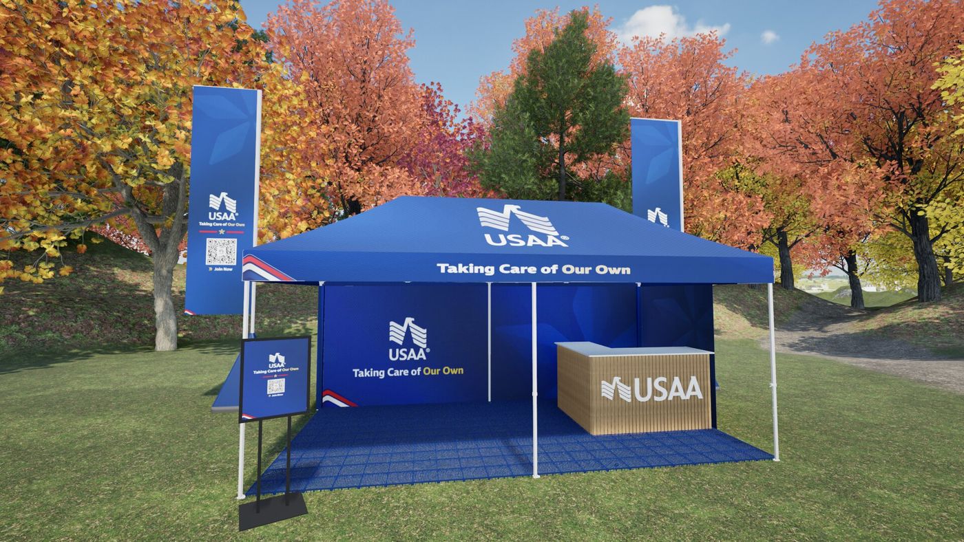 Rendering of the USAA outdoor tent at a 5k race