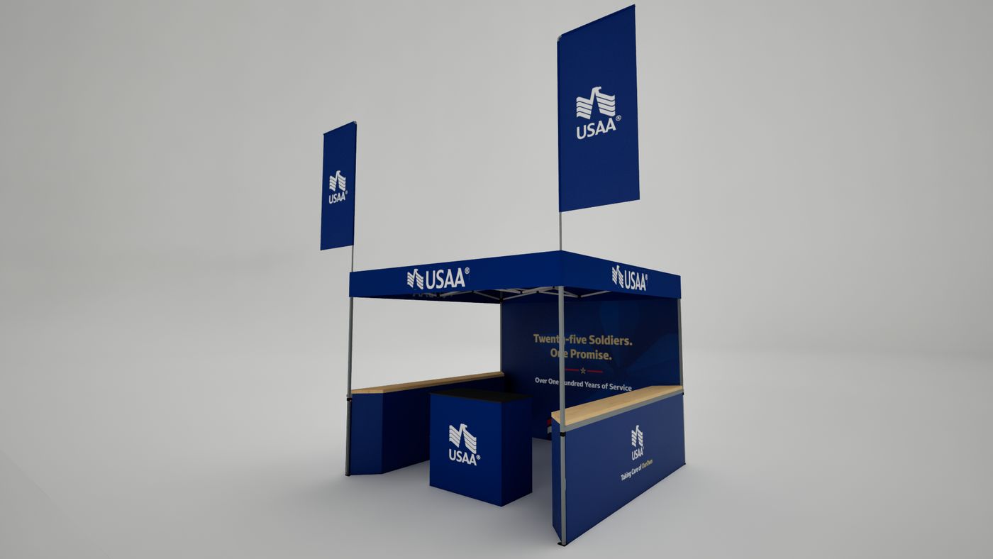 Rendering of the event in a box kit, three quarter view