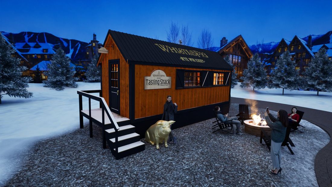 WhistlePig Tasting Shack at dusk
